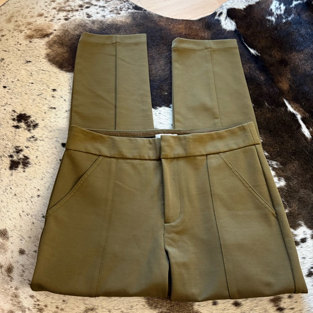 ANTHROPOLOGIE The Essential Slim Moss Green Cargo Pants Size 8 Pristine Cond - Picture 2 of 8